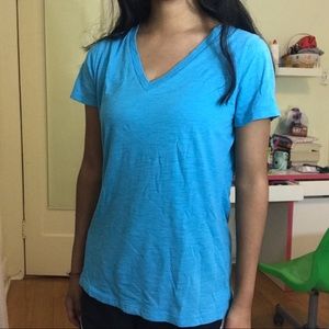 Blue v-neck tee